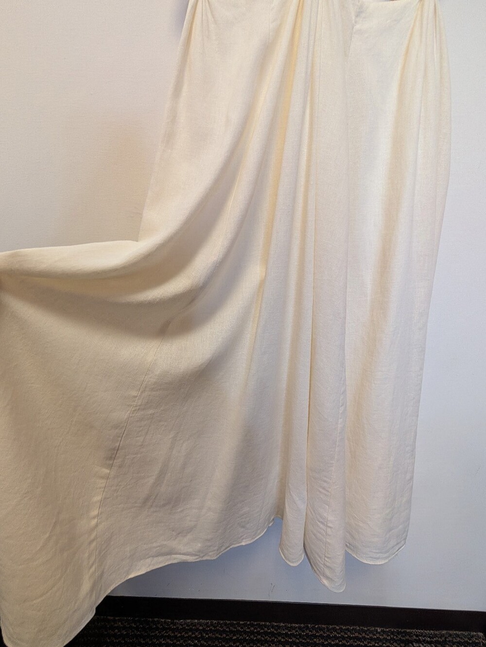 FARM Rio Ivory Off White Linen Knotted Cut Out V-Neck Sleeveless Midi Dress M - Picture 8 of 13